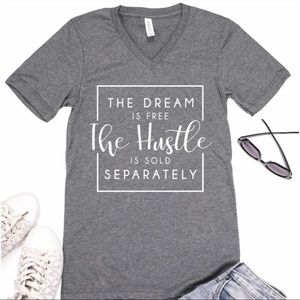 Graphic v Neck Tee The Dream is Free.